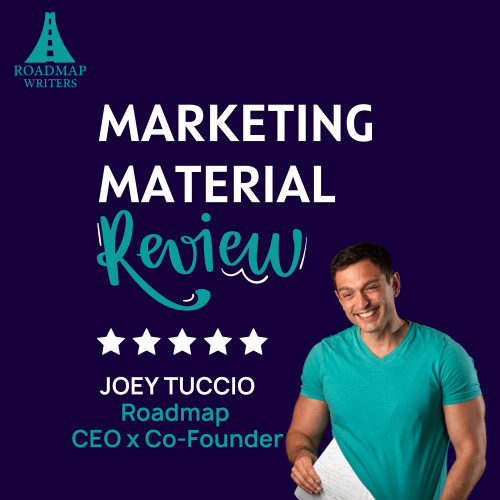 Marketing Material Review with Joey Tuccio